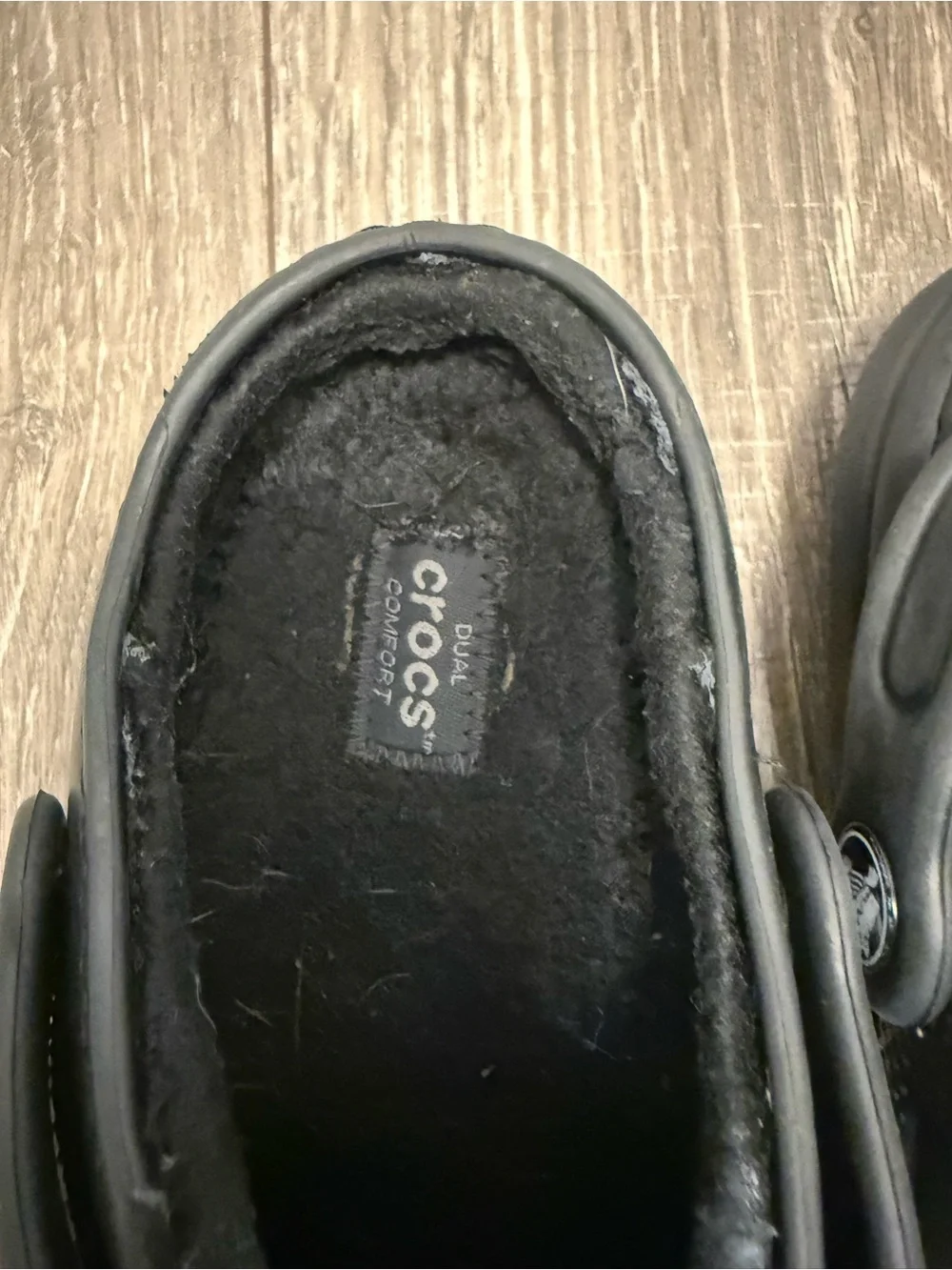 Crocs Boys Fleece Lined Black Slip On Size 1 Kids